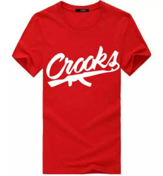 Moda crooks e s camisetas masculinas de manga curta algodão homem camiseta carta masculina t camisa topos camisetas5584184