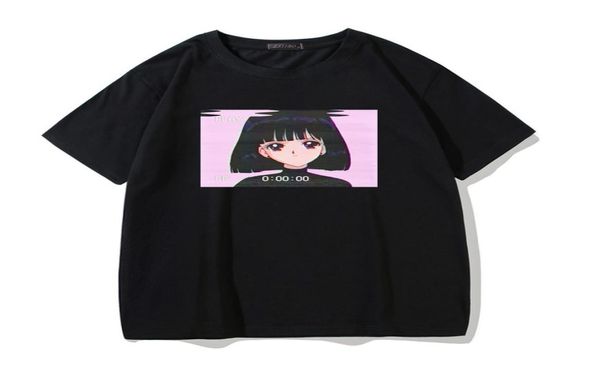 Anime buharwave büyük boy tişört erkekler üzgün kız Japon denizci satürn moda punk Men039s tshirt harajuku retro tee üstleri5843995