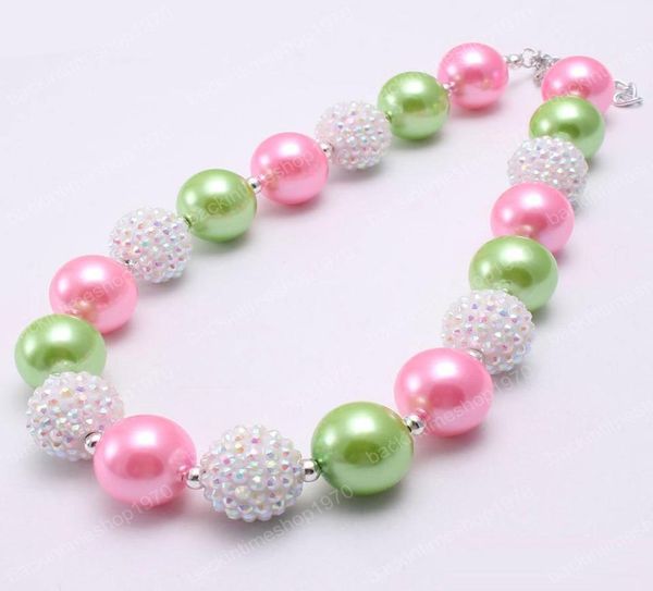 Nuova ragazza designabile per bambini collana di perline robuste rosacolore verde chibubblegum perline robuste collana di gioielli per ragazza bambinildren5585386