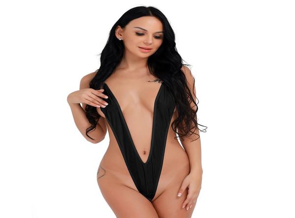 2019 Yeni Seksi Tek Parça Mayo Derin V Şekilli Kızlar Plaj Giyim Mayo Takım Kadınlar Tanga G String Bikini Bodysuit Mayo4615235