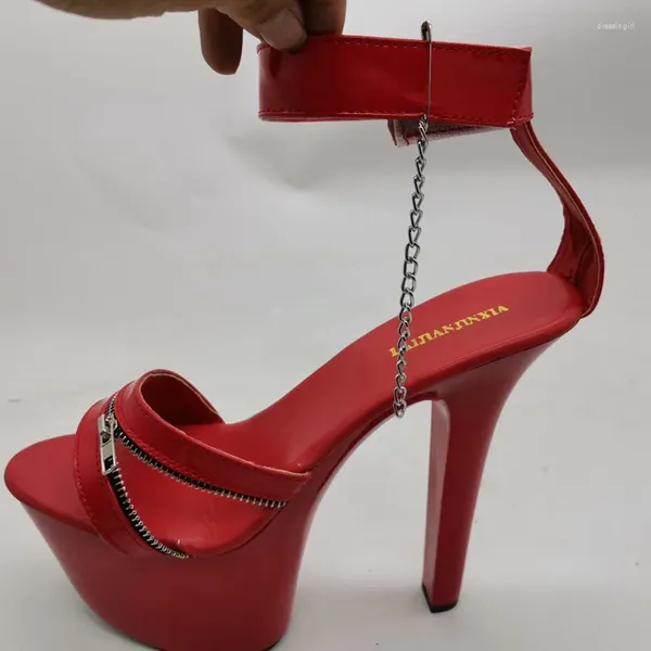 Sandálias laijianjinxia 15cm/6 polegadas pu superior moda sexy exótica plataforma de salto alto festa mulheres pólo sapatos de dança h262