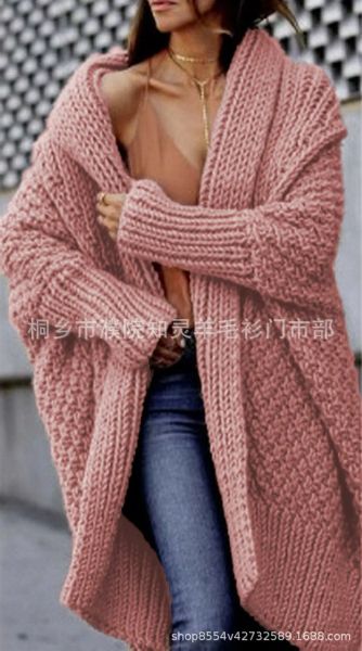 Strickjacken Lange Strickjacke Dicker Strickpullover Damen Frühling Herbst Kurzer weicher Mantel Rosa Kamel Lange Strickjacke Strickjacke Streeetwear