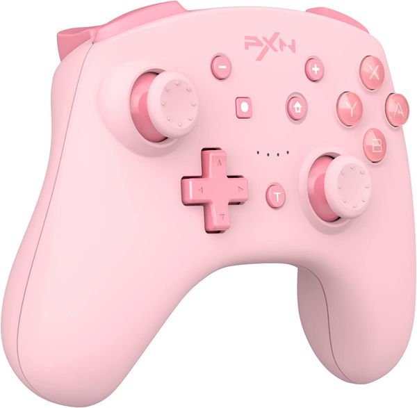 Kabelloser Switch Pro Controller für Switch Controller/Switch Lite/Switch OLED, Controller mit Wake-up, Turbo, NFC, Bewegung, Vibration (Pink)