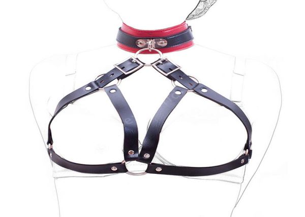 Nuovo arrivo collo collare reggiseno aperto capezzolo legato collo anello di ritenuta bondage set cuoio adulto giocattoli del sesso prodotti del sesso sexy q05067143598