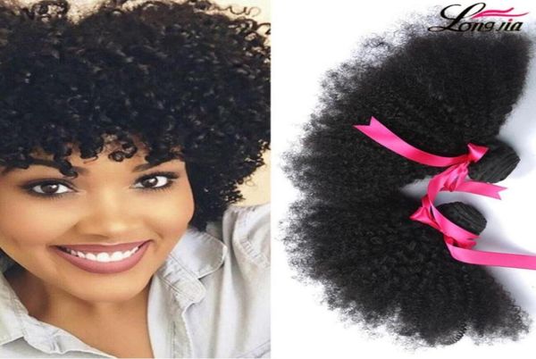 Fábrica 7A Brasileiro Peruano Malaio Indiano Cabelo Humano Bundles Barato Virgem Humano Afro Extensão de Cabelo Cor Natural Pode Ser Tingido2836699