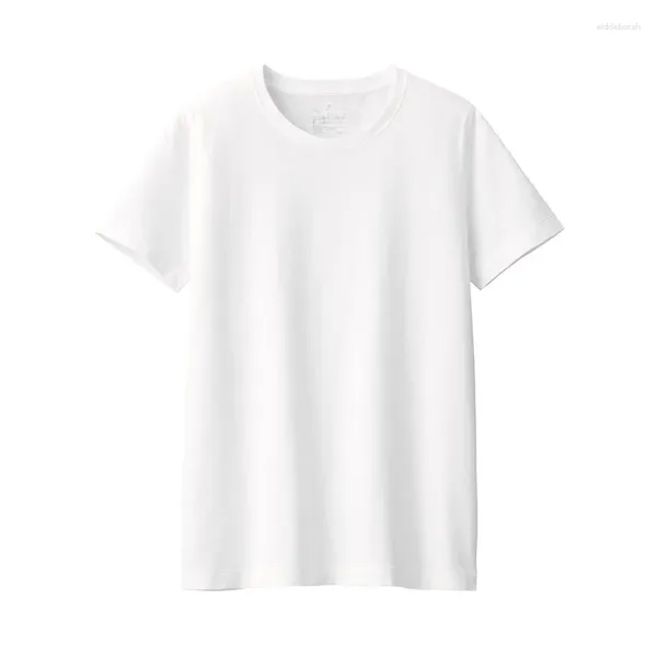 Magliette da donna Abbigliamento estivo T-shirt a maniche corte Cotone traspirante di alta qualità Bianco Quotidiano Casual Allentato Basic Top Pullover