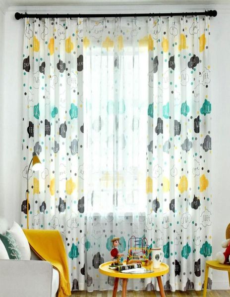 Cortinas blackout para quarto de crianças, desenho de nuvem, letras, design para crianças, quarto de bebê, moderno, estampado, sala de estar, janela, cortina 2812764