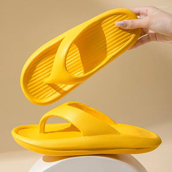 Chinelos verão eva piscina flip flops mulher clip toe travesseiro de fundo macio para mulheres plataforma sólida antiderrapante praia slides sandálias