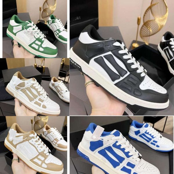 Hohe Qualität SKEL Laufschuhe Frauen Turnschuhe Marke AMIR1 Designer Schuhe Männer Casual Schuhe Niedrigen Schuh Leder Knochen Applique Oberen EVA Fußbett Sport Outdoor Schuhe 723