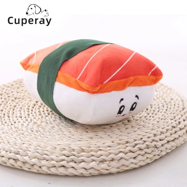 Giocattoli Sushi Cat Toys Rotolo di sushi Cuscino Kitten Chew Morso Forniture Noia Sollievo Fluffy Kitty Pulizia dei denti Masticare Gatti Interattivo