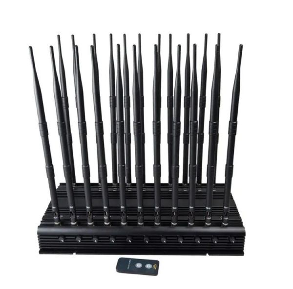 Leistungsstarker Desktop-Blocker mit 22 Antennen zum Blockieren von GPS, WLAN, Bluetooth, UHF/VHF, RC315 MHz, 433 MHz, 868 MHz, LOJACK GSM 2G, 3G, 4G, 5G