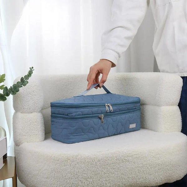 Sacos de armazenamento Luxuoso solução de ferramenta de cabelo elegante organizador bolsa de viagem com camada dupla para secador de casa