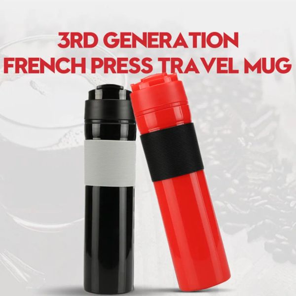 Werkzeuge RECAFIMIL Tragbarer French-Press-Topf Auto-Reisekaffeemaschine Tasse für Kaffee/Tee Kaffeetasse aus lebensmittelechtem Material Schwarz/Rot