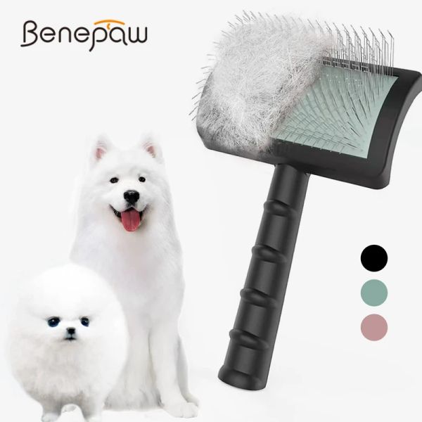 Pettini Benepaw Spazzola per affettatrice a filo lungo per cani di taglia grande Pettine per toelettatura per animali domestici Deshedding Pelliccia Rimuove sottopelo lungo e spesso per capelli sciolti