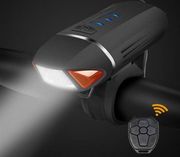 Luce per bicicletta Indicatore di direzione anteriore Corno Nero USB ricaricabile LED per bici Telecomando Faro Accessori per ciclismo Lights213t6040868