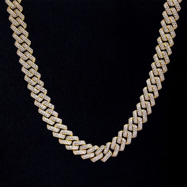 Krkc Co 15mm 18 22 pollici Alta qualità Miami Big Cuban Link Iced Out Aaaaa Zircone cubico Catena d'oro Autentica catena a maglie cubane