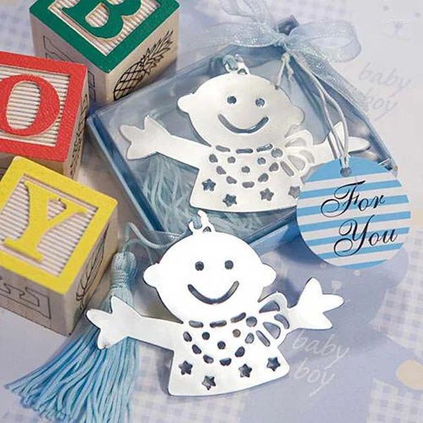 Bomboniera 10 pezzi simpatico ragazzo felice blu e rosa segnalibro per bambini souvenir per baby shower bomboniere regali per gli ospiti