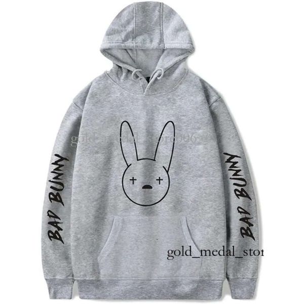 Bad Bunny Herren Hoodies Sweatshirts Bad Bunnys Merch Hoodie Sweatshirt Männer Frauen Langarm Mode Pullover Psychological Bunny 196