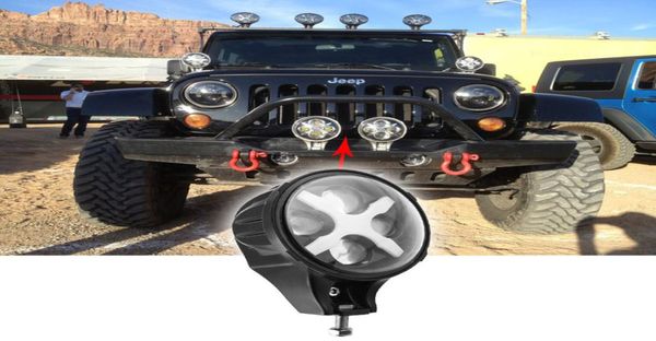 Luz de neblina led redonda de 6 polegadas, 60w, 12v, 24v, para jeep wrangler jk 4wd offroad, luz led com olhos de anjo 4225377