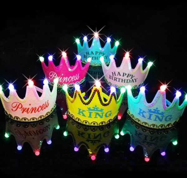 Lighting Party Hat Adult Kids Birthday Crown Cap Happy Birth4002639