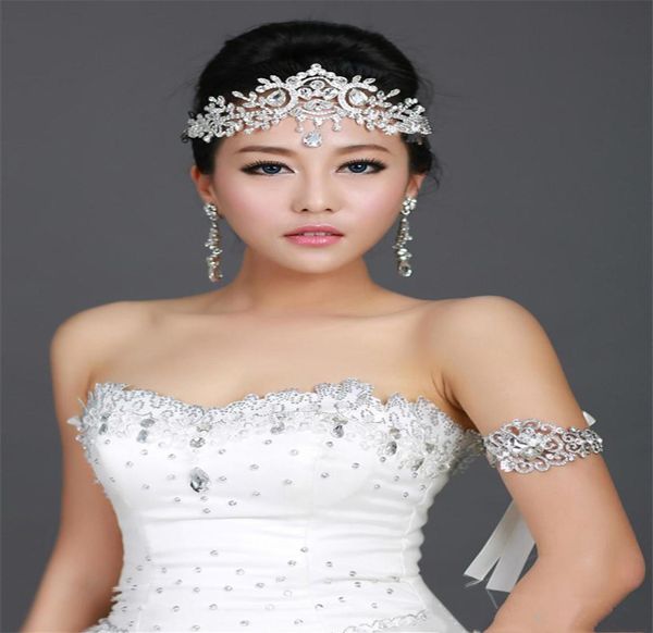 Винтажные свадебные аксессуары для подружек невесты с кристаллами и стразами на лбу, аксессуары для волос с кисточками, повязка на голову, корона, тиара, принцесса Headpi8761189