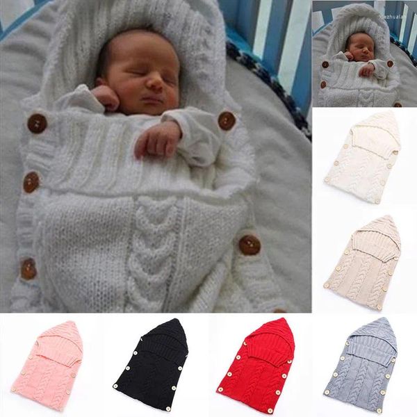 Decken gestrickt Swaddle Decke Winter Kinderwagen für Babytuchkinder Unisex Duschgeschenk schlafen