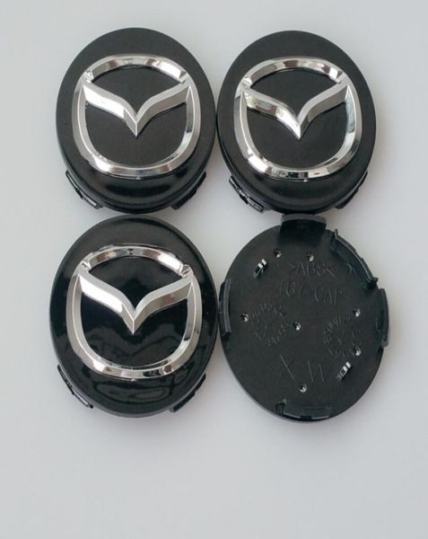 4pcs Mazda için 56mm 3 5 6 CX5 CX7 CX9 RX8 MX5 MIATA MPV Tekerlek Merkezi Hub Kapağı 56mm Silverblack1388346