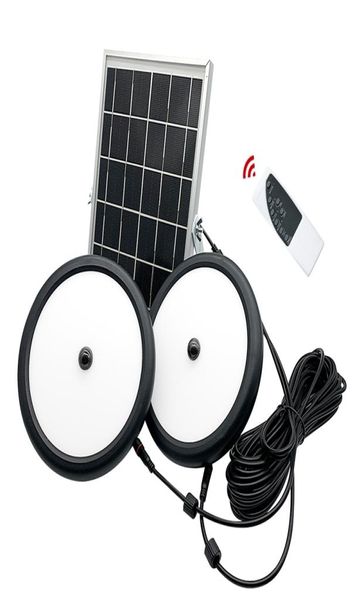 Edison2011 Doppelkopf-Solar-Pendelleuchte für den Außenbereich, wasserdicht, Sicherheitsleuchten, 4 Arbeitsmodi mit Fernbedienung6304351