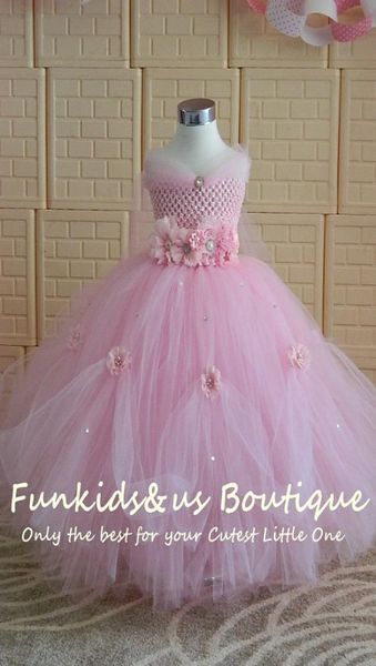 Top-Qualität 1 Stück im europäischen Stil Mädchen Blume langes Kleid Kind Mädchen Hochzeitskleid Kinder individuelle handgemachte Prinzessin Kleid9627244