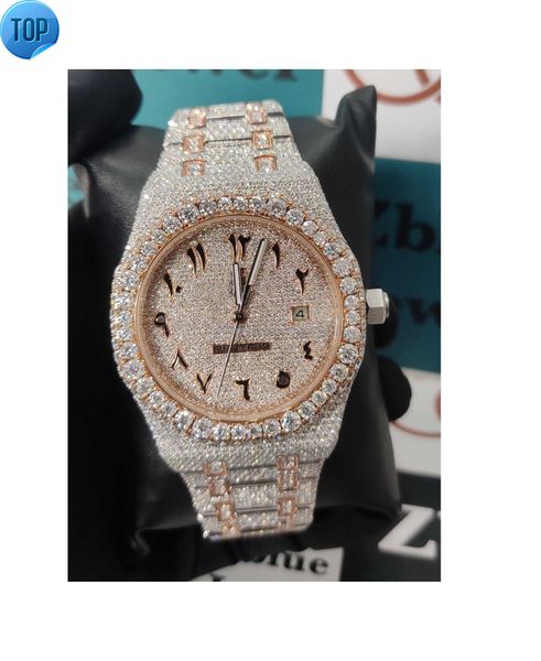Ultimi accessori per orologi di design Hip Hop VVS Moissanite Diamond Square Shape Watch per ragazzi Occasioni speciali Indossare i migliori orologi
