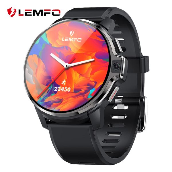 Dispositivos Lemfo Lemp Smart Watch 4G Interesse GPS Wifi Android 9.1 Sistema Duplo 64GB ROM 1050Mah Grande Bateria Media Player Smartwatch