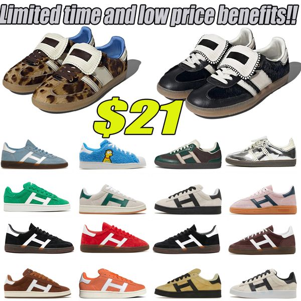 Heißer Verkauf Designer-Schuhe Wales Bonner Vintage Trainer Sneakers Leopard Kern Schwarz Weiß Rutschfest Modisch Klassisch Campus Männer Frauen Freizeitschuhe 36-45