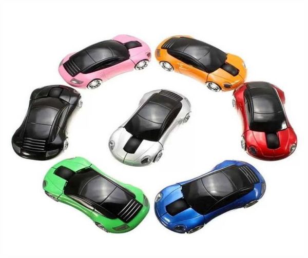 Drahtlose Autos Mäuse mit Licht Computer Zubehör 24 GHz 3D Optische Maus Auto Mäuse Sport Form Empfänger USB Für PC Laptop1194873