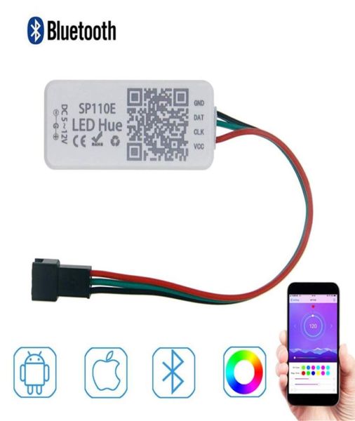 Edison2011 WS2812B WS2811 Controlador Bluetooth endereçável LED iOS Android App Controle remoto sem fio DC 5V12V LED Strip Pixel4015035