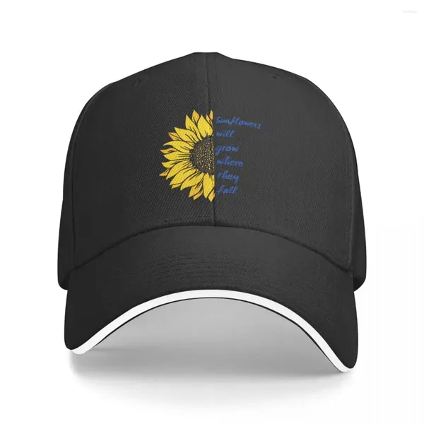 Berretti da baseball Presidente ucraino I girasoli cresceranno dove cadono Berretto da baseball da uomo con visiera Parasole Cappello di protezione solare