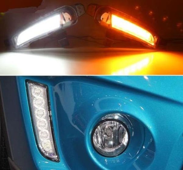 2 шт. светодиодные дневные ходовые огни для Suzuki Vitara 2015 2016 2017 2018 желтое сигнальное реле водонепроницаемое автомобильное 12 В светодиодное DRL1844967