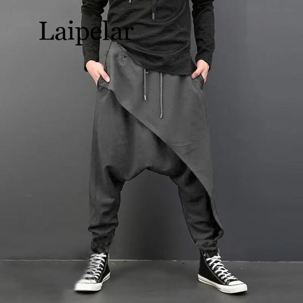 Hosen Männer lässige Drape Drop -Schritt Harem HipHop Hosenhose Baggy Tanzhose Gothic Punk Style Harem Hosen Männer Männer