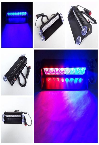 2x azul vermelho amarelo 8 led de alta potência flash estroboscópico aviso ems luz do carro da polícia piscando bombeiros luzes nevoeiro 8led2873078