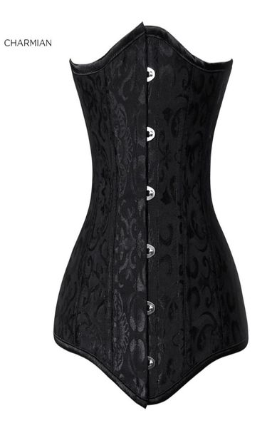 26 Steel Bones Corsetto unico da allenamento a vita lunga Corsetto e bustier sottoseno in acciaio di cotone con doppia stecca Taglie forti2111678