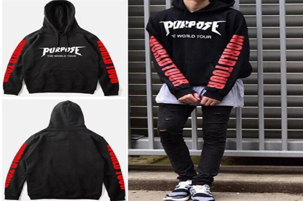 Purpose Tour Hoodies Männer Hip Hop Purpose Tour Hoodie Streetwear Sweatshirts Swag Tyga Hoodie229E9965081