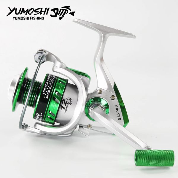 Mulinelli Yumoshi nuovo 5.5:1 12BB Molinete Mulinello da pesca alla carpa Rapporto di trasmissione Big game Spinning Mulinelli da pesca Feeder Carretilha de pesca