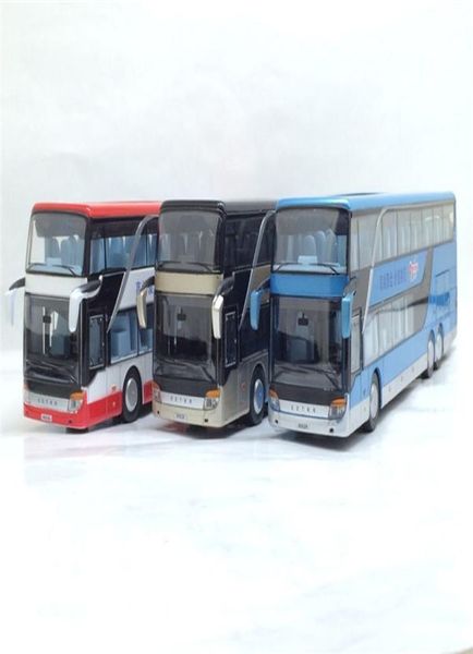 132 Autobus a due piani in lega con suono e luce, modello di auto per bambini039s, giocattoli con luci, nuovo regalo di Natale LJ2009309321341