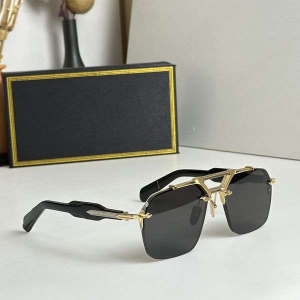 1 pz moda occhiali da sole rotondi occhiali occhiali da sole designer di marca montatura in metallo nero lenti in vetro scuro 50mm per uomo donna migliore custodia marrone occhiali da sole di fascia alta