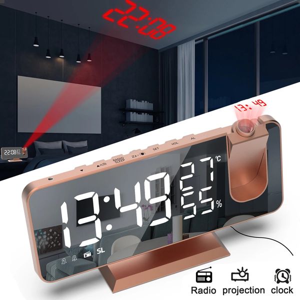 Mesa despertador tela led despertadores para quarto criança temperatura função snooze mesa digital relógio de mesa decoração casa 240223