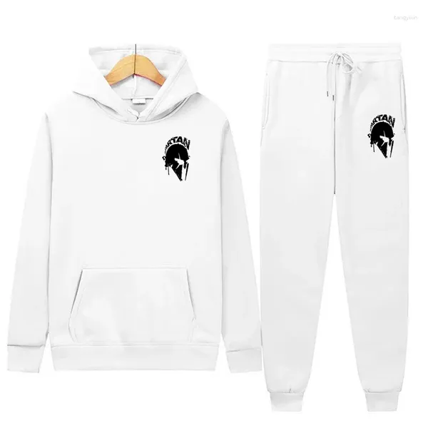 Tracksuits masculinos 2024 homens tracksuit moletom com capuz e calças de jogger de alta qualidade ginásio roupas outono inverno casual esportes hoodie conjunto