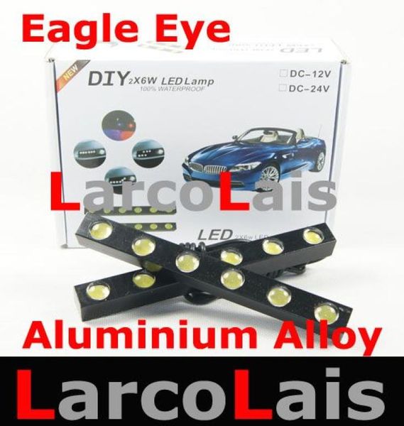 2X6 LED 12W Impermeabile Bianco Eagle Eye Auto Luce di marcia diurna DRL Faro Nebbia Lega di alluminio4267264