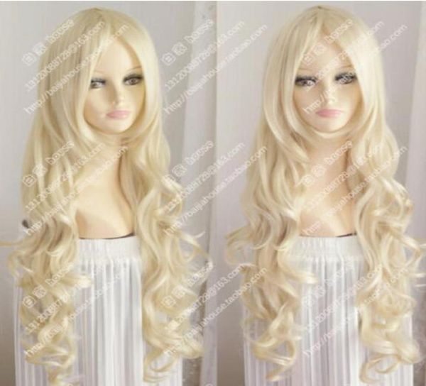 nova peruca Platinum Blonde longo ondulado cabelo encaracolado Europa e a menina rural perucas1551260