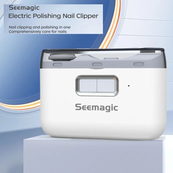 Электрическая машинка для стрижки ногтей Youpin Seemagic, лак для хранения чипов, подсветка для ногтей, защитная защита от стрижки и обрезки, многофункциональная