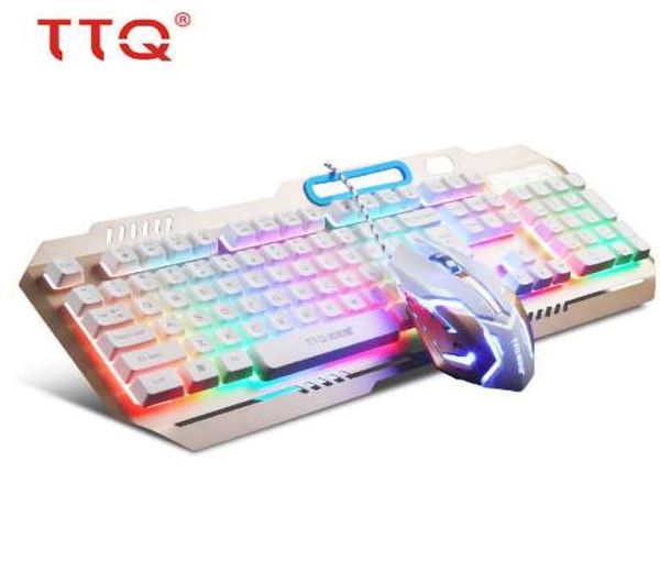 TTQ USB Gaming Keyboard Mouse Gamer Professional Set Razer Led gaming mouse Mecânico Feel teclado conjunto com fio 2000DPI gamer set2708943