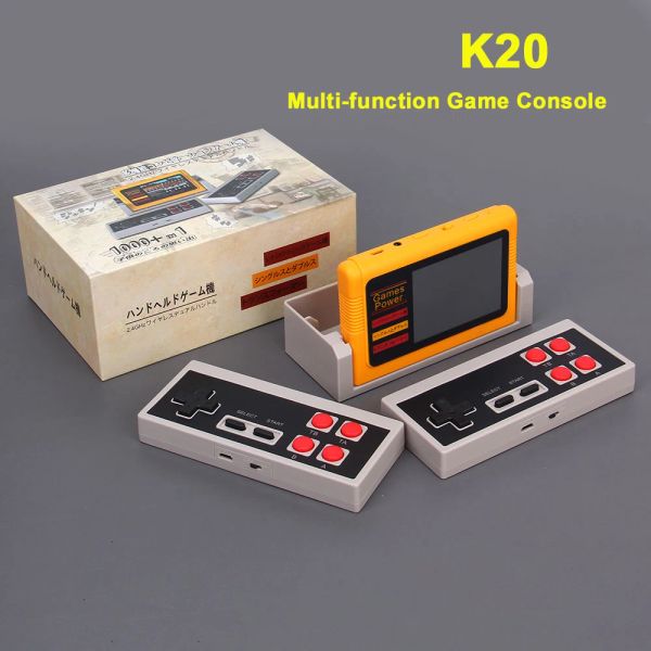 Jogadores K20 Portátil Video Game Player Mini Retro Game Console com 1000 jogos Dual 2.4G Wireless Player 3.0 polegadas TFT Screen AV Out